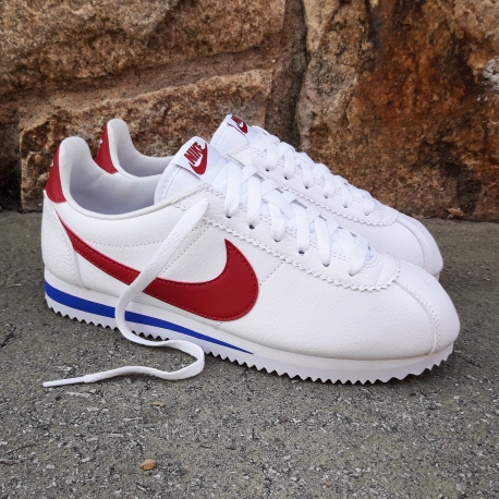 nike cortez classic red white blue